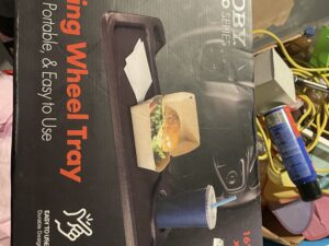 Steering wheel food tray